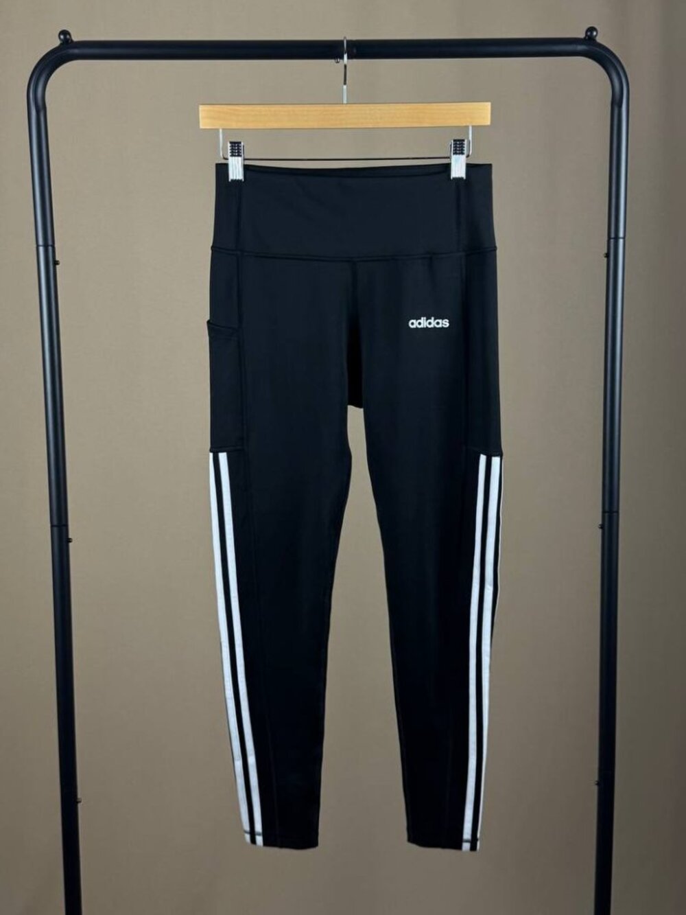 Adidas Climalite Women’s Leggings Size Medium Black 3 Stripe Athletic Tights